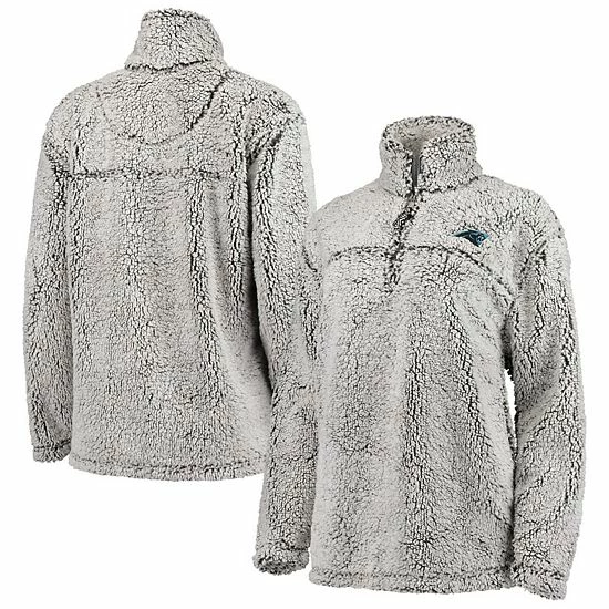 Women's G-III 4Her by Carl Banks Gray Carolina Panthers Sherpa Quarter-Zip Pullover Jacket Women's G-III 4Her By Carl Banks Gray Carolina Panthers Sherpa Quarter-Zip Pullover Jacket -G-III Sales Store unnamed file 256