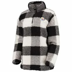 Women's G-III 4Her By Carl Banks Black Pittsburgh Steelers Sherpa Plaid Quarter-Zip Jacket 2 Women's G-III 4Her By Carl Banks Black Pittsburgh Steelers Sherpa Plaid Quarter-Zip Jacket -G-III Sales Store unnamed file 2581