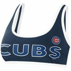 Women's G-III 4Her By Carl Banks Navy Chicago Cubs Southpaw Bikini Top