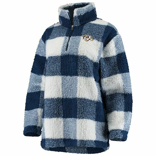 Women's G-III 4Her by Carl Banks Navy/White Nashville Predators Plaid Sherpa Quarter-Zip Jacket Women's G-III 4Her By Carl Banks Navy/White Nashville Predators Plaid Sherpa Quarter-Zip Jacket -G-III Sales Store unnamed file 2608