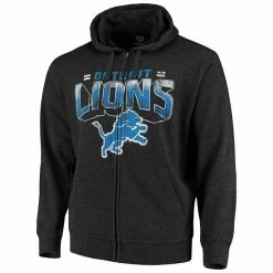 Men's G-III Sports By Carl Banks Charcoal Detroit Lions Perfect Season Full-Zip Hoodie -G-III Sales Store unnamed file 2613