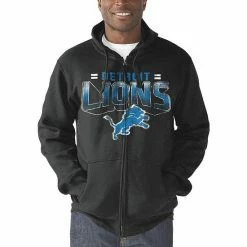 Men's G-III Sports By Carl Banks Charcoal Detroit Lions Perfect Season Full-Zip Hoodie -G-III Sales Store unnamed file 2615