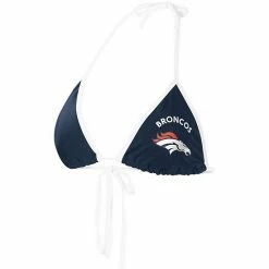 Women's G-III 4Her By Carl Banks Navy Denver Broncos Perfect Match Bikini Top