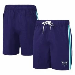 Men's G-III Sports By Carl Banks Purple/Teal Charlotte Hornets Sand Beach Volley Swim Shorts