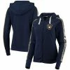 Women's G-III 4Her By Carl Banks Navy Milwaukee Brewers Game Changer Raglan Full-Zip Hoodie