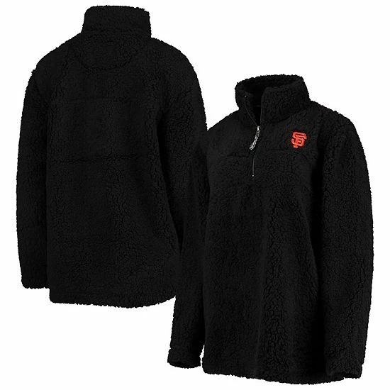 Women's G-III Sports By Carl Banks Black San Francisco Giants Sherpa Quarter-Zip Jacket 2 Women's G-III Sports By Carl Banks Black San Francisco Giants Sherpa Quarter-Zip Jacket - Image 2