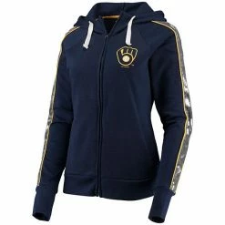 Women's G-III 4Her By Carl Banks Navy Milwaukee Brewers Game Changer Raglan Full-Zip Hoodie 2 Women's G-III 4Her By Carl Banks Navy Milwaukee Brewers Game Changer Raglan Full-Zip Hoodie -G-III Sales Store unnamed file 265