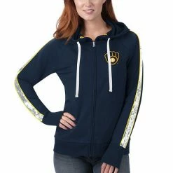 Women's G-III 4Her By Carl Banks Navy Milwaukee Brewers Game Changer Raglan Full-Zip Hoodie 4 Women's G-III 4Her By Carl Banks Navy Milwaukee Brewers Game Changer Raglan Full-Zip Hoodie -G-III Sales Store unnamed file 267