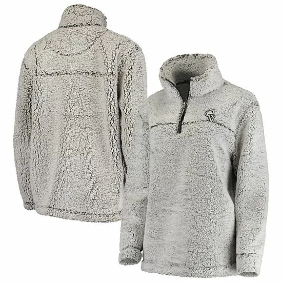 Women's G-III 4Her by Carl Banks Gray Colorado Rockies Sherpa Quarter-Zip Pullover Jacket Women's G-III 4Her By Carl Banks Gray Colorado Rockies Sherpa Quarter-Zip Pullover Jacket -G-III Sales Store unnamed file 2671