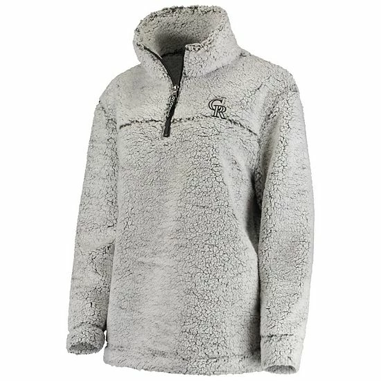 Women's G-III 4Her by Carl Banks Gray Colorado Rockies Sherpa Quarter-Zip Pullover Jacket Women's G-III 4Her By Carl Banks Gray Colorado Rockies Sherpa Quarter-Zip Pullover Jacket -G-III Sales Store unnamed file 2672