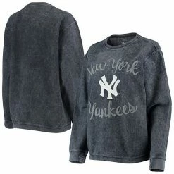 Women's G-III 4Her By Carl Banks Navy New York Yankees Script Comfy Cord Pullover Sweatshirt