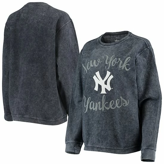 Women's G-III 4Her by Carl Banks Navy New York Yankees Script Comfy Cord Pullover Sweatshirt Women's G-III 4Her By Carl Banks Navy New York Yankees Script Comfy Cord Pullover Sweatshirt -G-III Sales Store unnamed file 268