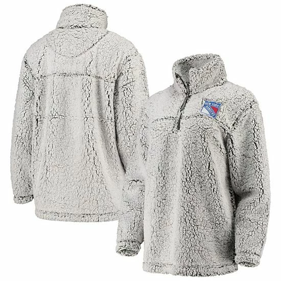 Women's G-III 4Her by Carl Banks Gray New York Rangers Sherpa Quarter-Zip Pullover Jacket Women's G-III 4Her By Carl Banks Gray New York Rangers Sherpa Quarter-Zip Pullover Jacket -G-III Sales Store unnamed file 2686