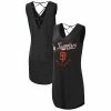 Women's G-III 4Her By Carl Banks Black San Francisco Giants Game Time Slub Beach V-Neck Cover-Up Dress