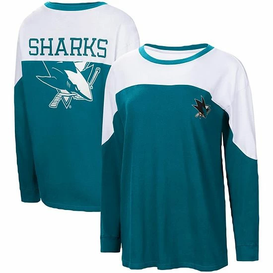 Women's G-III 4Her by Carl Banks Teal San Jose Sharks Pop Fly Long Sleeve T-Shirt Women's G-III 4Her By Carl Banks Teal San Jose Sharks Pop Fly Long Sleeve T-Shirt -G-III Sales Store unnamed file 2699