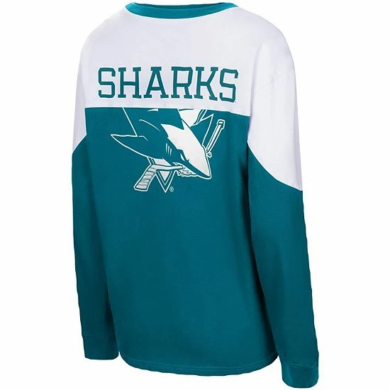Women's G-III 4Her by Carl Banks Teal San Jose Sharks Pop Fly Long Sleeve T-Shirt Women's G-III 4Her By Carl Banks Teal San Jose Sharks Pop Fly Long Sleeve T-Shirt -G-III Sales Store unnamed file 2701