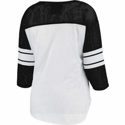 Women's G-III 4Her By Carl Banks White/Black Jacksonville Jaguars First Team Three-Quarter Sleeve Mesh T-Shirt 2 Women's G-III 4Her By Carl Banks White/Black Jacksonville Jaguars First Team Three-Quarter Sleeve Mesh T-Shirt -G-III Sales Store unnamed file 2729