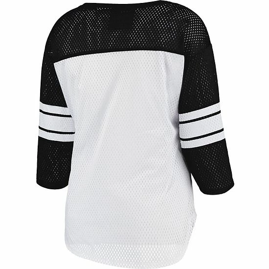 Women's G-III 4Her by Carl Banks White/Black Jacksonville Jaguars First Team Three-Quarter Sleeve Mesh T-Shirt Women's G-III 4Her By Carl Banks White/Black Jacksonville Jaguars First Team Three-Quarter Sleeve Mesh T-Shirt -G-III Sales Store unnamed file 2729
