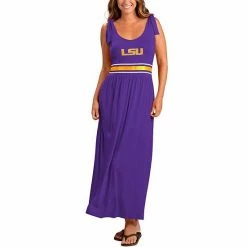 Women's G-III 4Her By Carl Banks Purple LSU Tigers Game Over Scoop Neck Maxi Dress