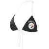 Women's G-III 4Her By Carl Banks Black Pittsburgh Steelers Perfect Match Bikini Top
