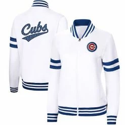 Women's G-III 4Her By Carl Banks White Chicago Cubs Pre-Game Full-Zip Track Jacket