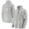 Women's G-III 4Her By Carl Banks Gray Chicago Cubs Sherpa Quarter-Zip Pullover Jacket