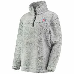 Women's G-III 4Her By Carl Banks Gray Chicago Cubs Sherpa Quarter-Zip Pullover Jacket 2 Women's G-III 4Her By Carl Banks Gray Chicago Cubs Sherpa Quarter-Zip Pullover Jacket -G-III Sales Store unnamed file 2802