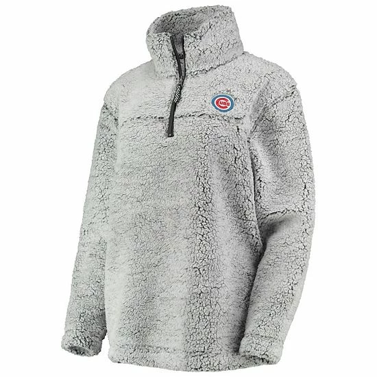 Women's G-III 4Her by Carl Banks Gray Chicago Cubs Sherpa Quarter-Zip Pullover Jacket Women's G-III 4Her By Carl Banks Gray Chicago Cubs Sherpa Quarter-Zip Pullover Jacket -G-III Sales Store unnamed file 2802
