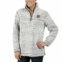 Women's G-III 4Her By Carl Banks Gray Chicago Cubs Sherpa Quarter-Zip Pullover Jacket 4 Women's G-III 4Her By Carl Banks Gray Chicago Cubs Sherpa Quarter-Zip Pullover Jacket -G-III Sales Store unnamed file 2804