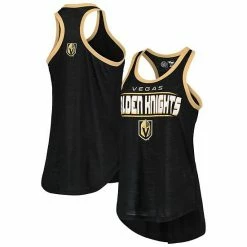 Women's G-III Sports By Carl Banks Black Vegas Golden Knights Showdown Slub Racerback Tank Top