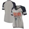 Women's G-III 4Her By Carl Banks Heathered Gray/Navy Detroit Tigers Goal Line V-Neck T-Shirt