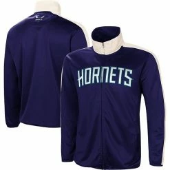 Men's G-III Sports By Carl Banks Purple/White Charlotte Hornets Zone Blitz Tricot Full-Zip Track Jacket