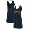 Women's G-III 4Her By Carl Banks Heathered Navy Milwaukee Brewers Swim Cover-Up Dress