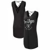 Women's G-III 4Her By Carl Banks Black Las Vegas Raiders Game Time Swim V-Neck Cover-Up Dress