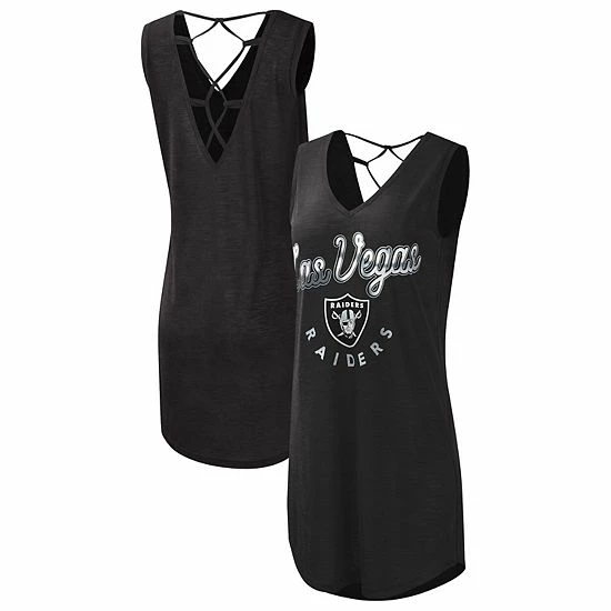 Women's G-III 4Her by Carl Banks Black Las Vegas Raiders Game Time Swim V-Neck Cover-Up Dress Women's G-III 4Her By Carl Banks Black Las Vegas Raiders Game Time Swim V-Neck Cover-Up Dress -G-III Sales Store unnamed file 2879