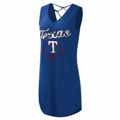 Women's G-III 4Her By Carl Banks Royal Texas Rangers Game Time Slub Beach V-Neck Cover-Up Dress -G-III Sales Store unnamed file 2885