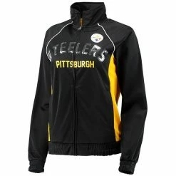 Women's G-III 4Her By Carl Banks Black/Gold Pittsburgh Steelers Backfield Raglan Full-Zip Track Jacket 2 Women's G-III 4Her By Carl Banks Black/Gold Pittsburgh Steelers Backfield Raglan Full-Zip Track Jacket -G-III Sales Store unnamed file 2890