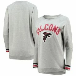 Women's G-III Sports By Carl Banks Gray Atlanta Falcons Superstar Raglan Long Sleeve T-Shirt