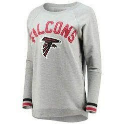 Women's G-III Sports By Carl Banks Gray Atlanta Falcons Superstar Raglan Long Sleeve T-Shirt -G-III Sales Store unnamed file 2915
