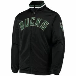 Men's G-III Sports By Carl Banks Black Milwaukee Bucks Dual Threat Tricot Full-Zip Track Jacket -G-III Sales Store unnamed file 2924