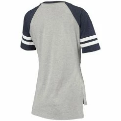 Women's G-III 4Her By Carl Banks Heathered Gray/Navy Minnesota Twins Goal Line Raglan V-Neck T-Shirt -G-III Sales Store unnamed file 2929