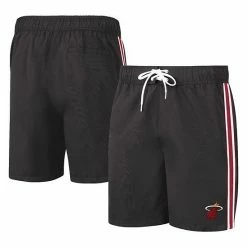 Men's G-III Sports By Carl Banks Black Miami Heat Sand Beach Volley Swim Shorts