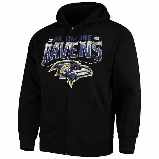 Men's G-III Sports By Carl Banks Black Baltimore Ravens Perfect Season Full-Zip Hoodie - Image 3