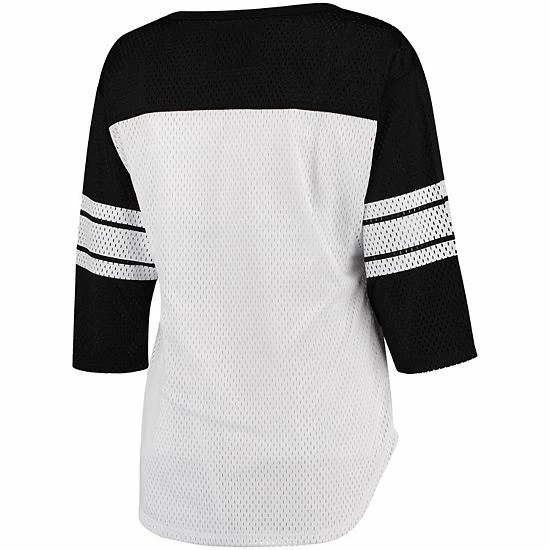 Women's G-III 4Her by Carl Banks White/Black Cleveland Browns First Team Three-Quarter Sleeve Mesh T-Shirt Women's G-III 4Her By Carl Banks White/Black Cleveland Browns First Team Three-Quarter Sleeve Mesh T-Shirt -G-III Sales Store unnamed file 2966