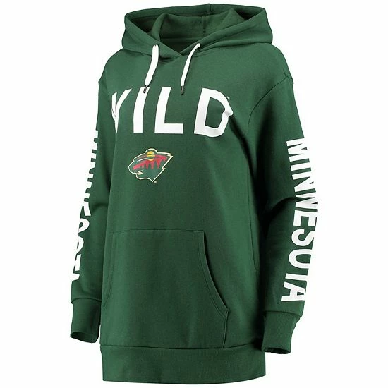 Women's G-III 4Her By Carl Banks Green Minnesota Wild Extra Inning Pullover Hoodie - Image 3
