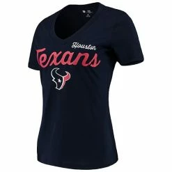 Women's G-III 4Her By Carl Banks Navy Houston Texans Post Season V-Neck T-Shirt