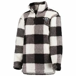 Women's G-III 4Her By Carl Banks Black Los Angeles Rams Sherpa Plaid Quarter-Zip Jacket 2 Women's G-III 4Her By Carl Banks Black Los Angeles Rams Sherpa Plaid Quarter-Zip Jacket -G-III Sales Store unnamed file 3018
