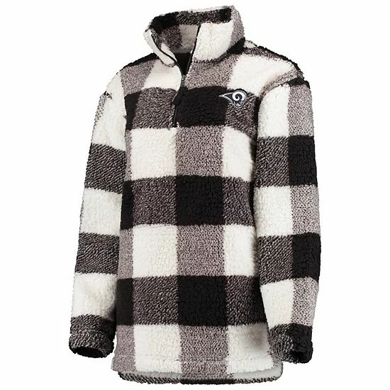 Women's G-III 4Her by Carl Banks Black Los Angeles Rams Sherpa Plaid Quarter-Zip Jacket Women's G-III 4Her By Carl Banks Black Los Angeles Rams Sherpa Plaid Quarter-Zip Jacket -G-III Sales Store unnamed file 3018