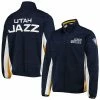 Men's G-III Sports By Carl Banks Navy Utah Jazz 75th Anniversary Power Forward Space-Dye Full-Zip Track Jacket