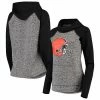 Women's G-III 4Her By Carl Banks Heathered Gray/Black Cleveland Browns Championship Team Ring Pullover Hoodie